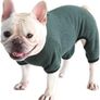 Dog Clothes, Dog Pajamas Soft Four-Legged Jumpsuit French Bulldog Clothes Dog Onesies for Puppy Small Medium Dogs (Blackish green, Image 4