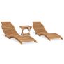 3 Piece Folding Garden Lounge Set Solid Teak Wood Image 5