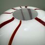 Large White & Red Studio Art Glass Vase Image 2