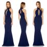 Beautiful navy turtleneck fishtail maxi dress, plus matching shoes Image 5