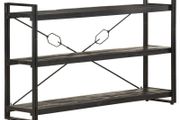 3-Tier Bookcase Black 140x30x80 cm Solid Mango Wood