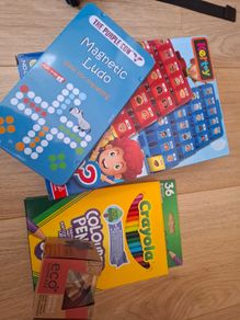 Guess game, Magnetic ludo,Crayola,bamboo puzzle