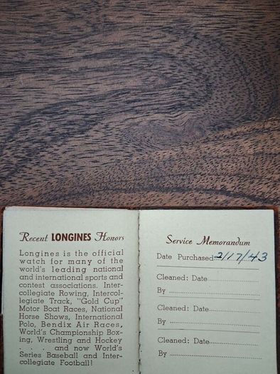 Vintage Longines instructions (1940s)