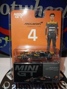 Mini GT 1:64 scale diecast model of the McLaren MCL60 #4 car, which Lando Norris drove to a 2nd place In Japanese GP rare Diecast Car F1