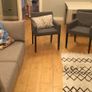 6 x IKEA NILS dining chairs with armrests in grey with black legs Image 5