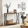 Console Table, Side Table, Hallway Table, Sofa Table, Cross Braces, 100 x 35 x 80 cm, for Living Room, Hallway, Steel Frame, Industrial Design, Vintage Brown/Black Image 3