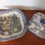 Fabulous Antique Blue and White Transferware Willow Pattern Large Lidded Tureen/Vegetable Dish For Display, Unknown Maker, Most Likely Staffordshire Made Image 5