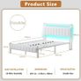 Double Bed Frame with Storage Upholstered Headboard,LED Lights,4ft6 Heavy Duty Metal Bed Frame Double Beds with Charging Station,No Box Spring Needed,Strong Steel Slats Support,White Velvet Image 2