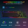 Gaming Keyboard and Mouse Set with Headset, UK Layout, RGB Backlit Wired Keyboard, Ergonomic 4-Color LED Gaming Mouse, Over-Ear Headphones, Large Mousepad, USB Plug & Play for PC Mac PS5 Xbox Image 3