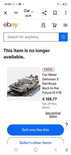 De Lorean die-cast metal model