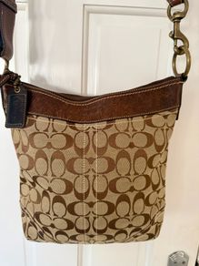 COACH leather/canvas cross body bag excellent condition