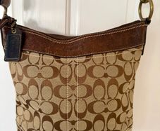 COACH leather/canvas cross body bag excellent condition