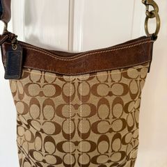 COACH leather/canvas cross body bag excellent condition