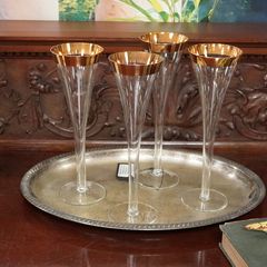 Vintage Hollywood Regency Style Champagne Flutes - Set of 4