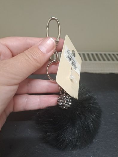 Daisy and Eve Faux Fur Pom Pom Keyring