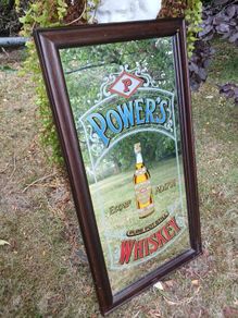 Vintage powers whiskey mirror