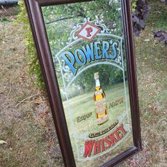 Vintage powers whiskey mirror