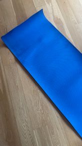 Yoga Mat with Carry Strap - Non-Slip, Blue - Yoga / Pilates / Home Workout