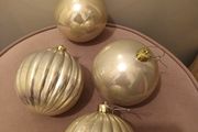 3 x large irredescent christmas baubles
