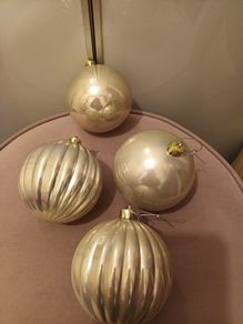 3 x large irredescent christmas baubles