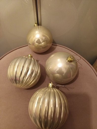 3 x large irredescent christmas baubles