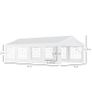 4 x 8m Heavy-duty Outdoor Carport Party Event Tent, Patio Gazebo Canopy Pavilion with 4 Sidewalls, 8 Windows, White Image 2