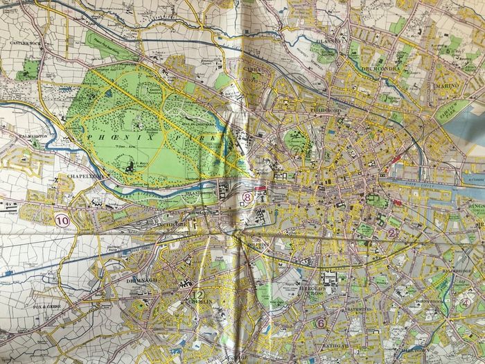 Vintage 1965 Map Of Dublin
