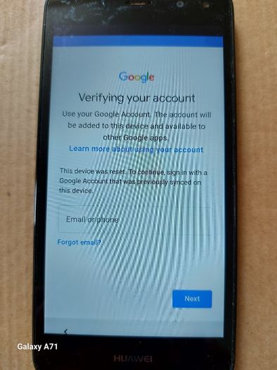 HUAWEI Mobile Phone, Model MYA-L11, FRP Google Locked, in excellent cosmetic condition