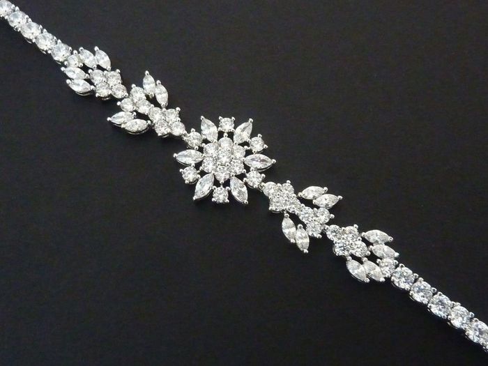 Art Deco Vintage Style Wedding Bridal Crystal Silver Bracelet