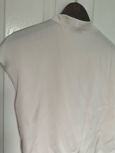 Mango cream satin wrap blouse