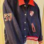 80's University Indigo Joes Navy Wool Varsity Jacket Rare Image 2