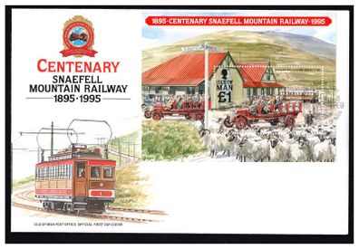 1995 Isle of Man Centenary of the Snaefell Mountain Railway 1895-1995 Commemorative Stamp Miniature Sheet First Day Cover (FDC)