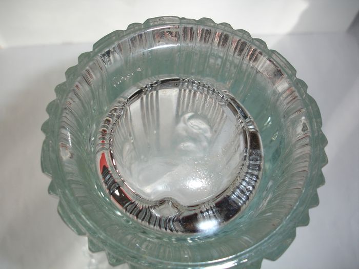 Elena Borgonovo Tall/Heavy Clear Glass Vase Italy 10 inches
