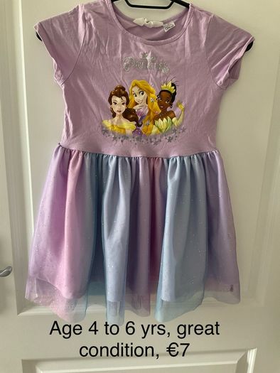 Disney princess dress, age 4 to 6