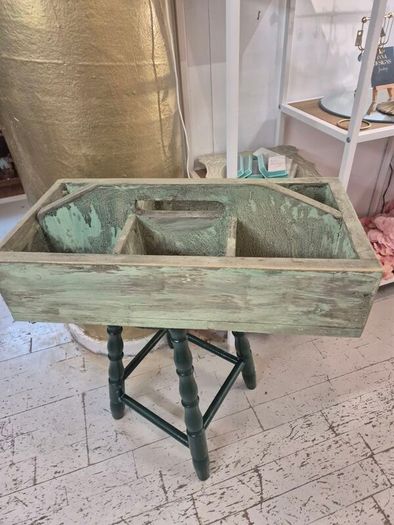 Vintage solid wood Tidy trough caddy