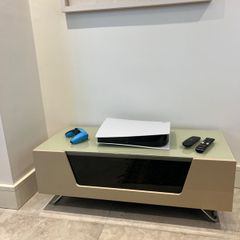 Glass TV Stand (Cream)