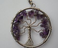 Amethyst Tree of Life pendant. Necklace,Jewellery,Feb birthstone,Gift