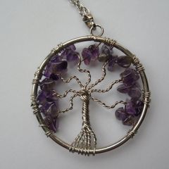 Amethyst Tree of Life pendant. Necklace,Jewellery,Feb birthstone,Gift