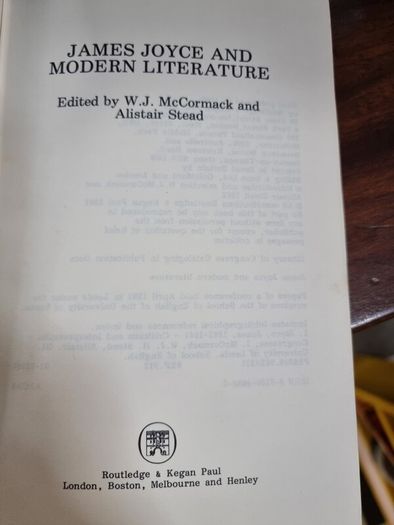 James Joyce and Modern Literature - McCormack and Stead