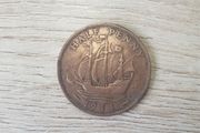 Great Britain UK 1944 Half Penny George VI Coin - free standard postage