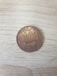 Great Britain UK 1944 Half Penny George VI Coin - free standard postage