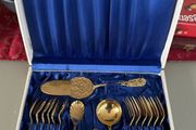 Cutlery/ Desert set sterling silver 800, gold plated
