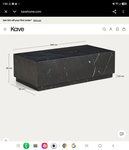 Black marble coffee table