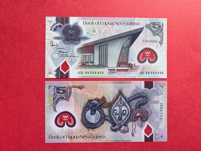 Papua New Guinea. 5 Kina. 2008. Polymer Plastic  UNC