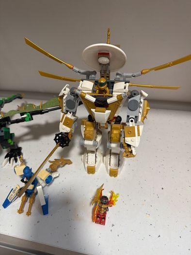 lego ninjago 3 minifigs a dragon and a mech