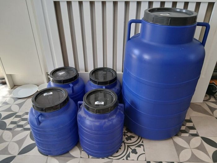 Plastic storage barrels