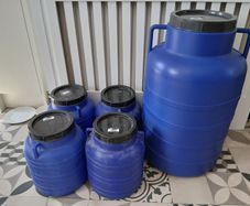 Plastic storage barrels