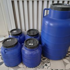 Plastic storage barrels