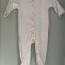 Jacadi Paris light pink velour all in one with petal edging detail Sz 0-3 mths very good condition Image 2
