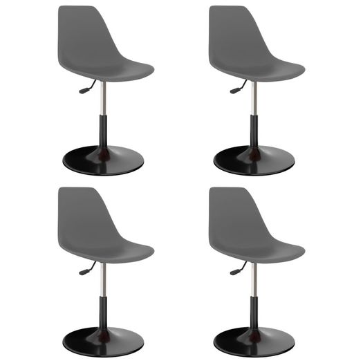 Swivel Dining Chairs 4 pcs Light Grey PP